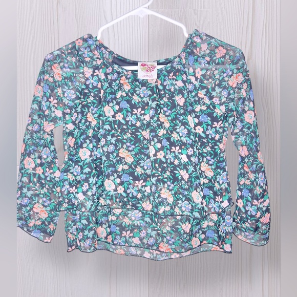 kiddo Other - KIDDO BY KATIE Girls Sheer Layered Floral Shirt